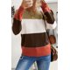 thumbnail image 2 of ABPHQTO Suéter de invierno marrón con bloques de colores para mujer, 2 of 5