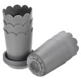 thumbnail image 1 of Maceta de plástico 3.5 Pulgadas Unique Bargains con Platillo kit 6 Paquete gris, 1 of 7