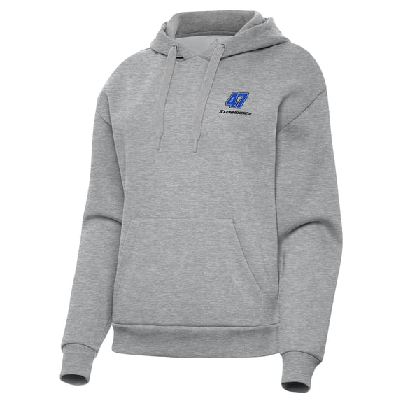 Women's Antigua  Heather Gray Ricky Stenhouse Jr. Victory Pullover Hoodie