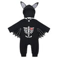 thumbnail image 2 of ATAIKU Newborn Unisex Baby Skeleton Halloween Bat Wings Romper with Hat 3-24M Infant Cotton Animal Outfits Set, 2 of 12