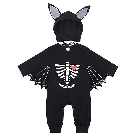 WIBACKER 3M-24M Infant Unisex Baby Halloween Dress Up Clothes Bat Wings Romper with Cap Newborn Animal Costumes