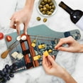 thumbnail image 4 of United States Cutting Board, San Francisco Bridge and Cityscape Metropolis Financial District, Tempered Glass Cutting and Serving Board, Wine Bottle Shape, Pale Blue Orange White, by Ambesonne, 4 of 5