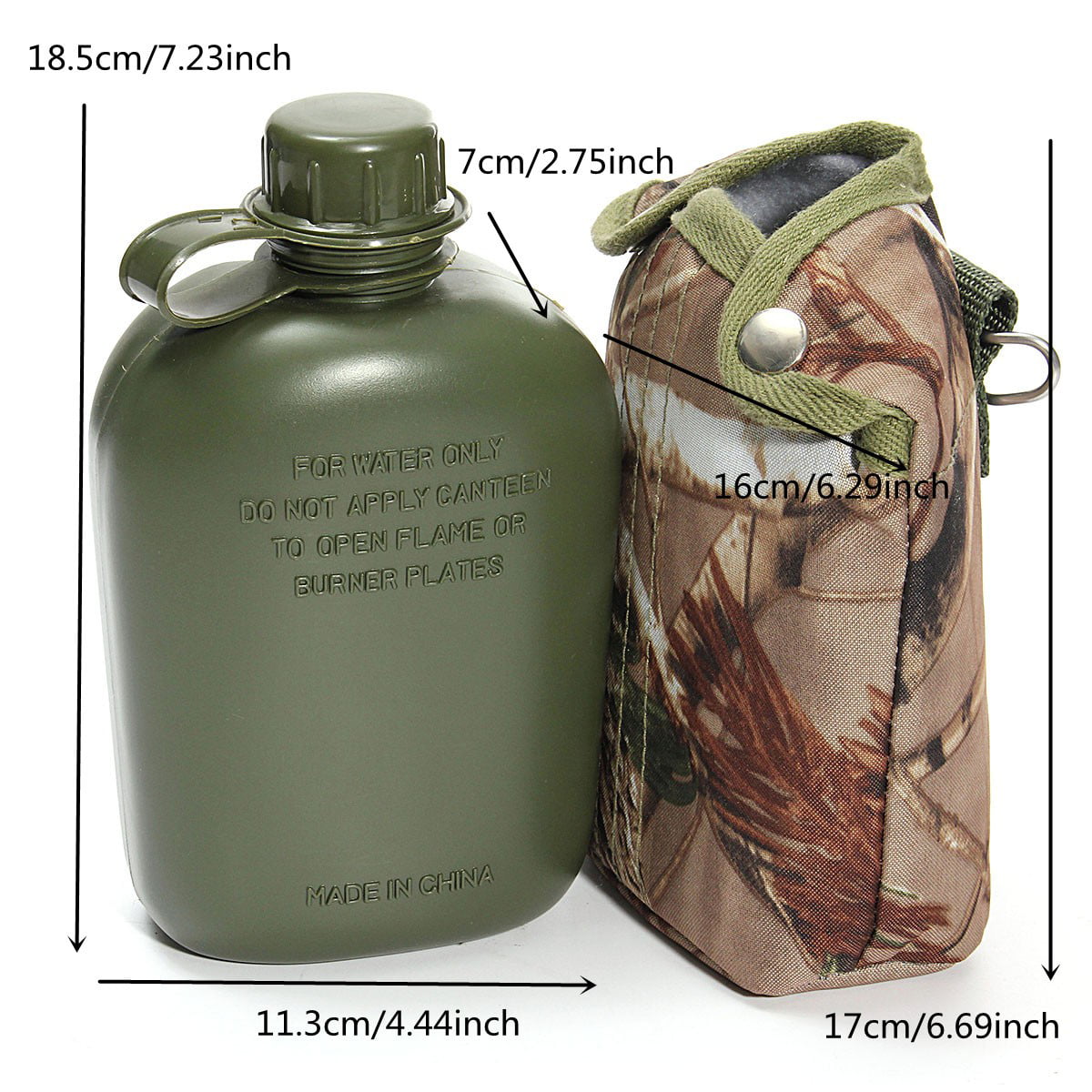 New 1L Army Military Canteen Hydration Water Bottle For Outdoor Camping  ILI 