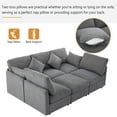 thumbnail image 6 of Harper & Bright Designs Modular L-Shaped Sectional Sofa Bed with Movable Ottoman, Chenille Reversible Convertible Sofa with 2 USB Charging Ports for Living Room Small Spaces Apartment, 85.4" Grey, 6 of 20