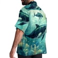 thumbnail image 3 of Whale Men's Casual Printed Button Down Short Sleeve Summer Beach Shirt, Unisex, 3 of 6