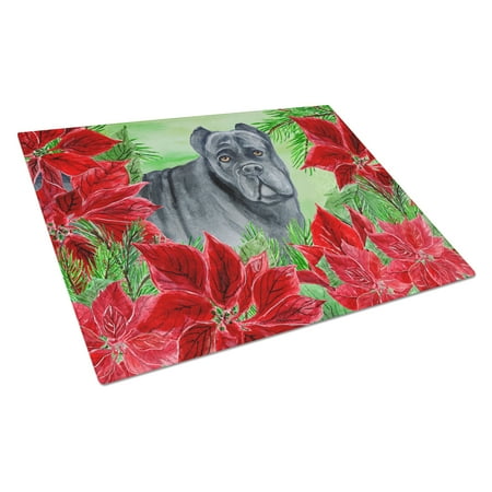 

Caroline s Treasures Cane Corso Poinsettas Glass Cutting Board Large