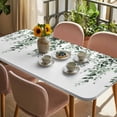 thumbnail image 3 of Green Eucalyptus Table Cloths for 4 Foot Rectangle Tables, Weeping Botanical Leaf Watercolor Patio Waterproof Elastic Fitted Tablecloths, Washable Rectangular Table Cover for Camping, 3 of 8