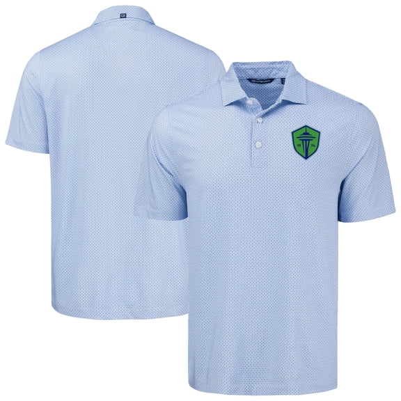 Men's-Cutter & Buck  Blue Seattle Sounders FC Pike Eco Diamond Dot Print Recycled Polo