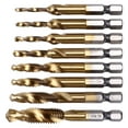 thumbnail image 3 of Spiral Combination Tap,8Pcs Spiral Flute Tap Hex Shank Taps Combination Drill Tap Bit Impressive Results, 3 of 14