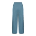 thumbnail image 6 of TEAJOPSUU Women's Plus Size Yoga Pants Wide Leg Elastic High Waisted Side Slits Tummy Control Pants with Pockets Casual Workout Gym Trousers Blue, 6 of 7