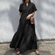 thumbnail image 1 of Summer Holiday Long Dress Women Elegant Maxi Sundress Causal V Neck Short Sleeved Vestidos ZANZEA Solid Oversized Robe FemmeS Gao Jinjia LED, 1 of 2