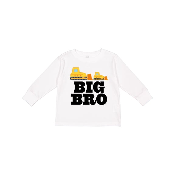 Inktastic Big Bro Boys Brother Bulldozer Boys or Girls Long Sleeve Toddler T-Shirt