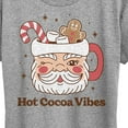thumbnail image 3 of Instant Message - Hot Cocoa Vibes Retro Santa Mug  Christmas- Women's Short Sleeve Graphic T-Shirt, 3 of 6