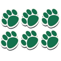 Ashley Productions Magnetic Whiteboard Eraser, Green Paw, Pack of 6