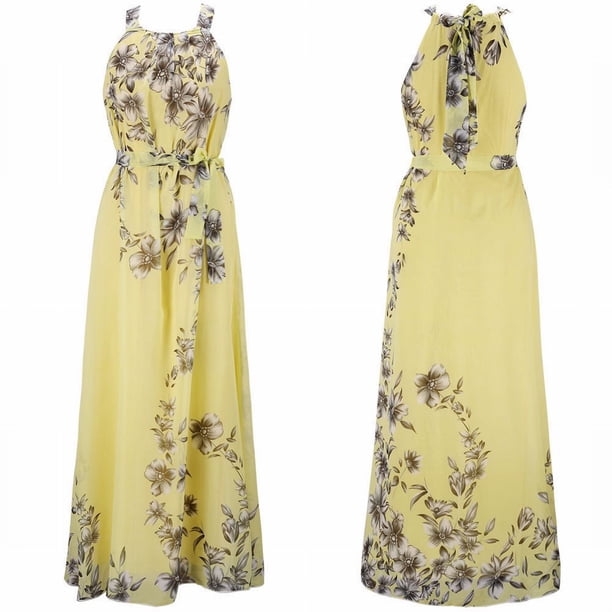 WILLBEST Vestido Largo Playero de Gasa con Estampado Bohemio de Verano para Mujer Chica