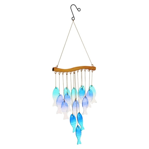 LINFANG Glass Wind Chime for Outside Creative Glass Windchime Outdoor with Hook Decorative Garden Windchime for Patio Hanging Decoration