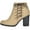 TAUPE, variant on Toetos Women's Mid Chunky Heel Ankle Boots Suede Leather Side Zipper Ankle Boots Chicago-01 Tan Size 7