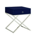 thumbnail image 3 of Jakob Navy Side Table - Square Lacquer-Finish Chrome, X-Metal Leg,, 3 of 8