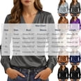 thumbnail image 4 of Zynoxe Long Sleeve Shirts for Women Lightweight Smooth Satin Womens Tops Fashion Versatile Solid Color V Neck Shirt Top Elegant Wrap Front Casual Blouse Business Casual Outfits S, 4 of 10