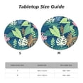 thumbnail image 7 of YFYANG Round Fitted Table Cloth, Waterproof Green Tropical Leaf Doodle Pattern Polyester Table Cover, Indoor Outdoor Decorative Tablecloths with Elastic Edge, 7 of 7