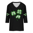 thumbnail image 4 of Kaemgyyd Plus Size Tops for Women St.Patrick's Day Trendy Print T Shirt Spring 3/4 Sleeve V Neck Graphics Casual Blouses, 4 of 4