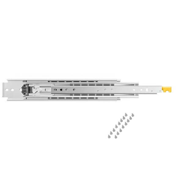 KFFKFF Set of 2 Drawer Glides with Full Extension, Available in 18, 20, 22, 28, 30, 32, 36, 38, 40, 44, 48, 52, 56, 60 inches, 500 lbs Weight Limit, Locking Drawer Glides