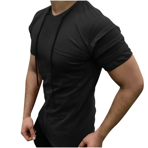 Retro Gym Shirts for Men,Summer Breathable Ruched Athletic Shirts,Drawstring Moisture Wicking Compression Workout Basketball Tops