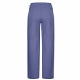 thumbnail image 6 of YUGYXL Wide Leg Pants for Women Cotton Linen Drawstring Long Pants Stretch Waist Cozy Comfy Trousers Outdoor Lounge Pants Purple M, 6 of 7