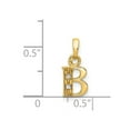thumbnail image 2 of 14k Yellow Gold Solid Prong set Polished .01ct Diamond Letter Name Personalized Monogram Initial B Pendant Necklace Meas, 2 of 2