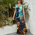 thumbnail image 3 of Halloween Ghosts Horror Pumpkin Sleeveless Dress Woman Fashion Long Dresses Women's Summer Suit Dress 2025, 3 of 7