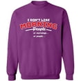 thumbnail image 2 of OXI Crewneck Sweatshirt - I Don’t Like Morning People, Basic Casual Sweatshirts for Men's and Women Fleece Sweatshirt Long Sleeve - Purple X-Large, 2 of 2