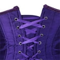 thumbnail image 5 of Stay Corset Underbust Corset Top Women Satin Lace Up Boned Underbust Corset Gothic Corset Deep Purple M, 5 of 5