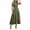 Army Green, variant on Relaxed Crew Neck Sleeveless Ruffle Hem Solid Button Pleated Back Zipper High Low Maxi Dress for Women, Loose Casual Dress Rose Gold, M