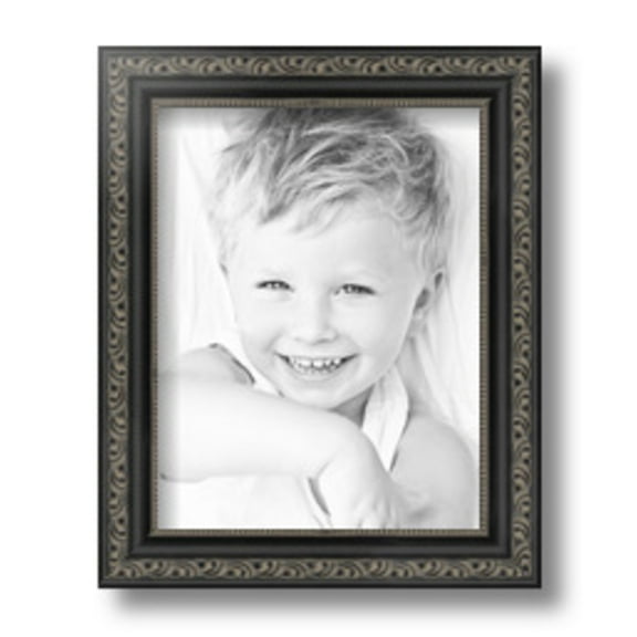 ArtToFrames 7x9 inch Antique Black Picture Frame, Black 7" x 9" Wood Poster Frame (WOM-5106) 1234