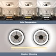 thumbnail image 5 of Ceiling Fan with Lights Dimmable LED Reversible Blades Timing with Remote Control, 5 Invisible Blades Semi Flush Mount Low Profile Fan (21.5in, White), 5 of 6
