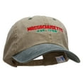 thumbnail image 5 of Massachusetts Year Established Embroidered Pigment Dyed Wash Cap - Khaki Green OSFM, 5 of 5