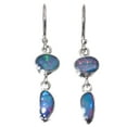 thumbnail image 3 of Double Natural Australian Opal 925 Sterling Silver Dangle Earrings, 1", 3 of 3