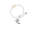 thumbnail image 2 of Delight Jewelry Silvertone Dove - Goldtone Leaf Delicate Bracelet, 6.25+1.75", 2 of 4