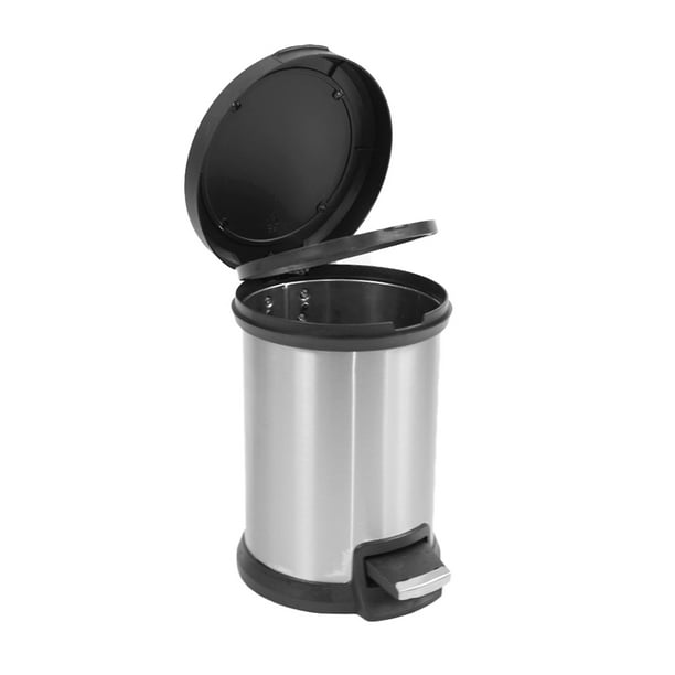 Mainstays Stainless Steel Trash Can 3.1 Gallon Round Step Bathroom