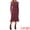 Wine Red, variant on Women's Long Sleeve Sweater with Knit A-Line Midi Design Dress M Khaki