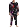 thumbnail image 3 of Naloa Artistic Skull Men’s Pajamas Set - Long Sleeve Button Down Sleep Shirt and Pajama Bottoms Sleepwear Set-XX-Large, 3 of 7