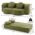 thumbnail image 6 of Walsunny 2-in-1 Convertible Futon Sofa Bed, Boneless Foldable Sofa Bed, Lazy Sleeper Sofa Couch, Memory Foam Folding Couch for Living Room, Bedroom, Green, 6 of 10