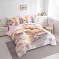 thumbnail image 2 of Erosebridal Kids Kawaii Capybara With Fruit Orange Bedding Comforter Set 7pcs,Boys Girls Floral Cherry Blossoms Queen Bedding SetsPink Reversible, 2 of 6