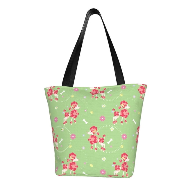 Balery Cute Poodle Dog Bolsa de Hombro con Diseño, Bolsa Grande y Duradera, Bolsa Versátil para Compras