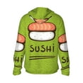 thumbnail image 3 of Uemuo Fresh Sushi Pattern Women's Full Zip UPF 50+ Sun Protection Hoodie Jacket Long Sleeve Sun Shirt Hiking Outdoor Performance with Pockets-X-Large, 3 of 9