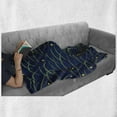 thumbnail image 6 of Japanese Soft Flannel Fleece Throw Blanket, Tsuyushiba Japanese Traditional Pattern Culture Folk Boho, Cozy Plush for Indoor and Outdoor Use, 50" x 70", Navy Blue Lime Green, by Ambesonne, 6 of 6