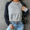 thumbnail image 5 of Drses Womens Raglan Shirt Cropped Long Sleeve Ribbed Crop Top Tshirt for Teen Girls, 5 of 5