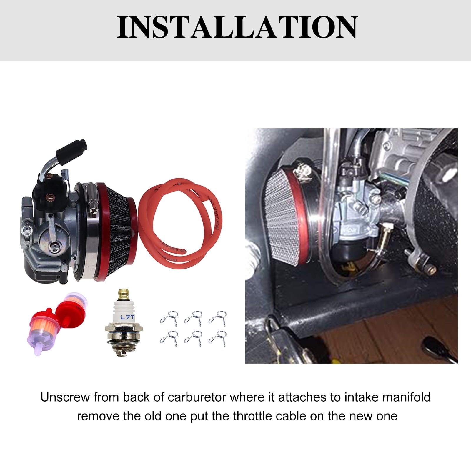 Apexeon Racing Carburetor 2 Stroke 49cc 50cc 66cc 80cc 100cc， High Performance Carburetor for Motorized Moto Bike and Moped Dirt Bike