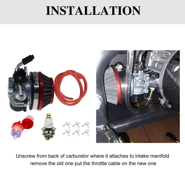 Stroke Racing Carburetor 2 Stroke 49cc 50cc 66cc 80cc 100cc With Air Filter For 2 Stroke Engine Gas Motor Motorized Moto Bike Bicycle Scooter Moped Dirt Bike