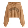 thumbnail image 2 of Los Angeles Hoodies for Women 2025 Fall Winter Long Sleeve Cropped Hoodie Streetwear Hooded Sweatshirt Pullover Tops, 2 of 5